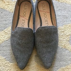 Sole society gray pointed toe flats